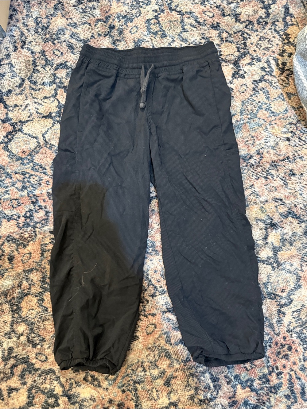 Girls Black Drawstring Jogger Pants